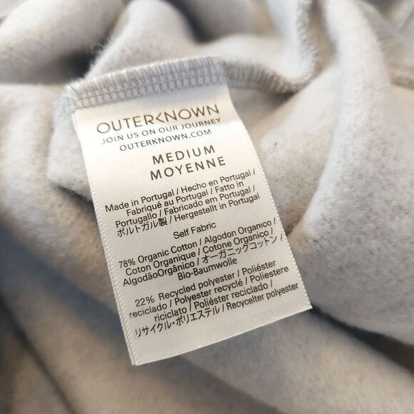 Outerknown Jaspe Fleece Hoodie Organic Cotton Grey Men's Size M - Picture 4 of 4